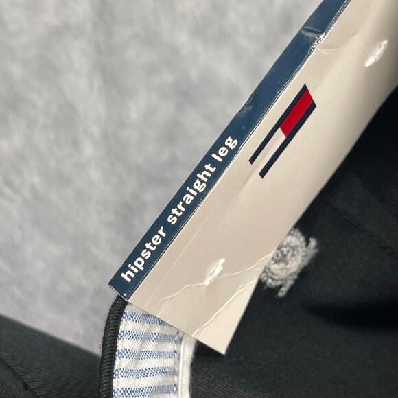 Tommy Hilfiger Dress Pants Womens 22 Black Cotton Stretch Hipster Straight Leg - Picture 8 of 9